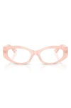 Versace 53mm Irregular Optical Glasses In Opal Pink