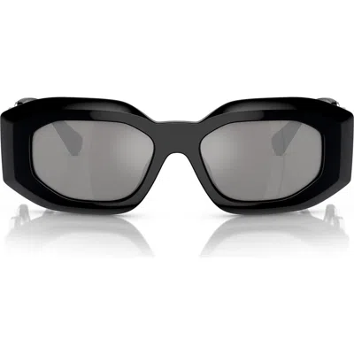 Versace 53mm Irregular Sunglasses In Black