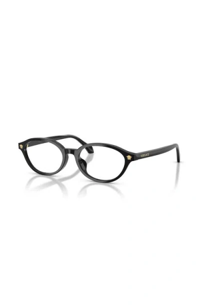 Versace 53mm Oval Optical Glasses In Black