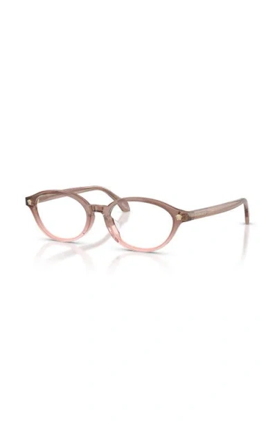 Versace 53mm Oval Optical Glasses In Brown
