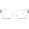 Versace 53mm Pillow Optical Glasses In Crystal
