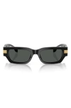 Versace 53mm Plaque Rectangular Sunglasses In Black