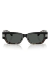Versace 53mm Plaque Rectangular Sunglasses In Havana