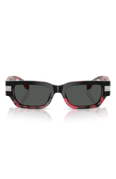 Versace Rectangle-frame Sunglasses In Black