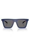 Versace 53mm Polarized Rectangular Sunglasses In Blue