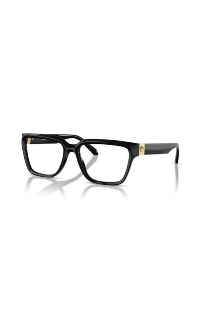 Versace 53mm Rectangle Optical Glasses In Black