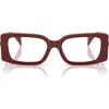 Versace 53mm Rectangular Optical Glasses In Bordeaux