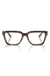 Versace 53mm Rectangular Optical Glasses In Havana