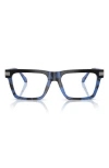 Versace 53mm Rectangular Optical Glasses In Blue