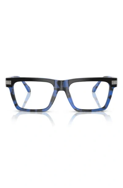 Versace 53mm Rectangular Optical Glasses In Blue