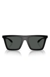 Versace 53mm Rectangular Sunglasses In Black