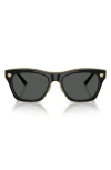 Versace 53mm Rectangular Sunglasses In Black