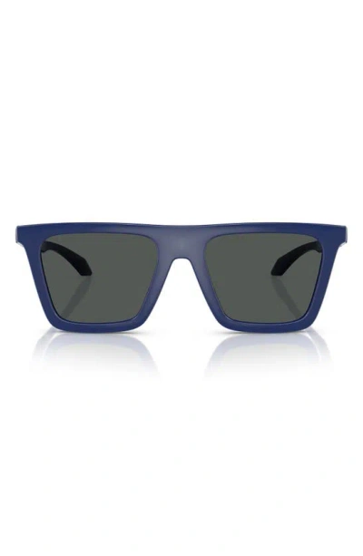 Versace 53mm Rectangular Sunglasses In Navy Dark Grey