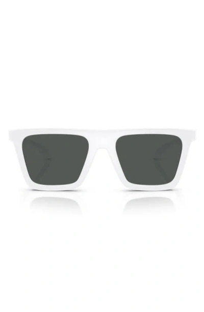 Versace 53mm Rectangular Sunglasses In White