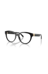 Versace 53mm Round Optical Glasses In Black