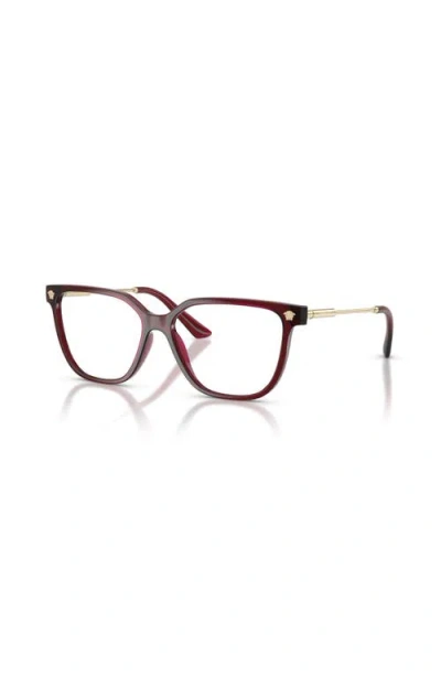 Versace 53mm Square Optical Glasses In Brown