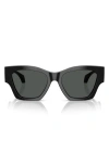 Versace Ve4492u Square Logo-print Sunglasses In Black/dark Grey