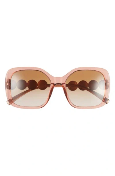 Versace 53mm Square Sunglasses In Brown/ Brown Gradient