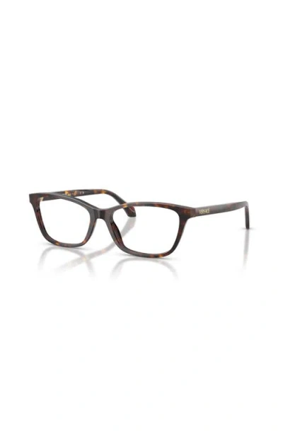 Versace 54mm Cat Eye Optical Glasses In Brown