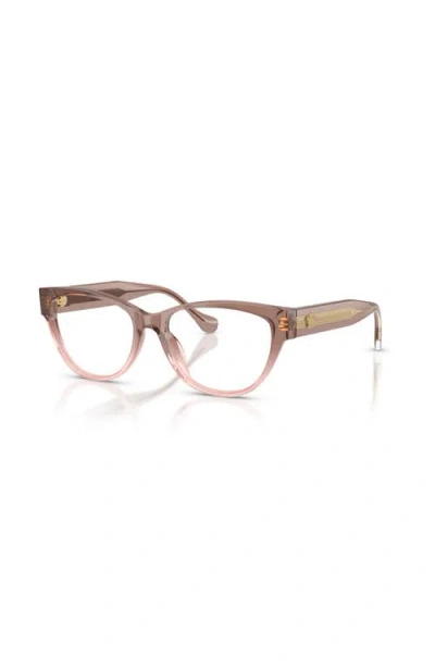 Versace 54mm Cat Eye Optical Glasses In Brown