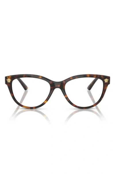 Versace 54mm Cat Eye Optical Glasses In Brown