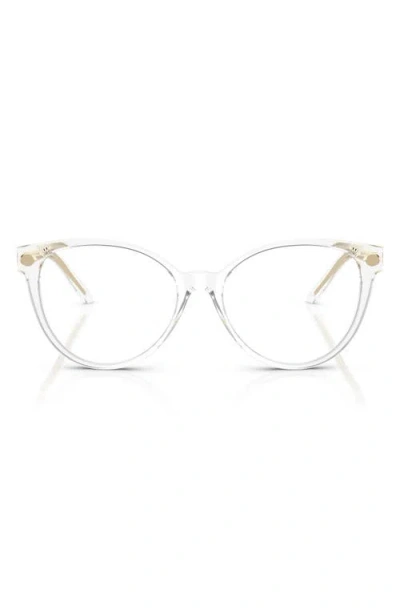 Versace 54mm Cat Eye Optical Glasses In Crystal