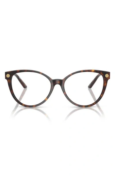 Versace 54mm Cat Eye Optical Glasses In Havana