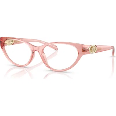 Versace 54mm Cat Eye Optical Glasses In Pink