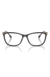 Versace 54mm Cat Eye Optical Glasses In Shiny Black