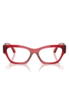 Versace 54mm Cat Eye Optical Glasses In Trans Red