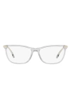 Versace 54mm Cat Eye Optical Glasses In Transparent Grey/demo Lens