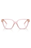 Versace Geometric-frame Glasses In Transparent Pink
