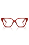 Versace 54mm Cat Eye Optical Glasses In Transparent Red