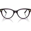 Versace 54mm Cat Eye Optical Glasses In Violet