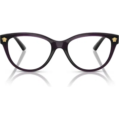 Versace 54mm Cat Eye Optical Glasses In Violet