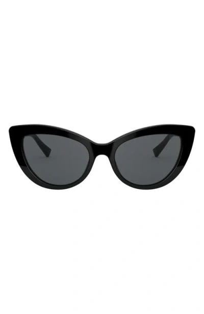 Versace 54mm Cat Eye Sunglasses In Black/black