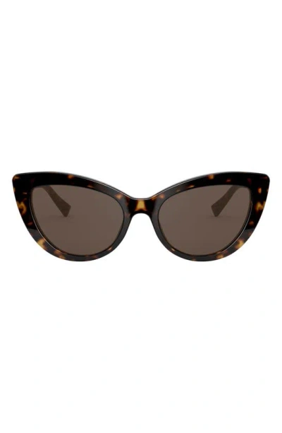 Versace 54mm Cat Eye Sunglasses In Havana/ Brown