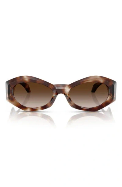 Versace 54mm Gradient Irregular Sunglasses In Havana