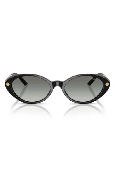 Versace 54mm Gradient Oval Sunglasses In Black