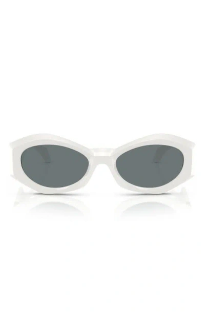 Versace 54mm Irregular Sunglasses In White