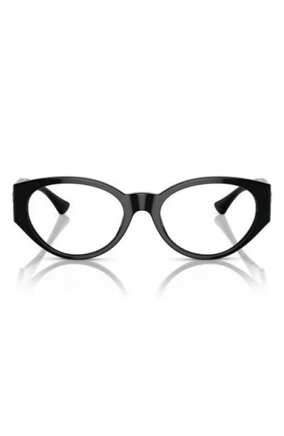Versace 54mm Oval Optical Glasses In Black