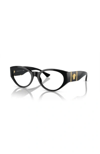 Versace 54mm Oval Optical Glasses In Black