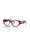 Versace 54mm Oval Optical Glasses In Burgundy
