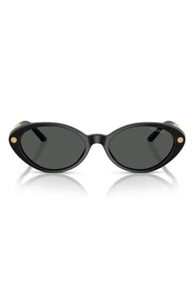 Versace 54mm Oval Sunglasses In Black