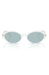Versace Greca Mixed-media Oval Sunglasses In White
