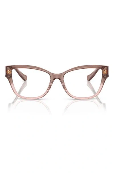 Versace 54mm Pillow Optical Glasses In Clear Brown