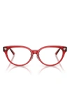 Versace 54mm Pillow Optical Glasses In Trans Red