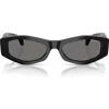 Versace 54mm Polarized Irregular Sunglasses In Black