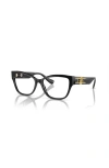 Versace 54mm Rectangle Optical Glasses In Black