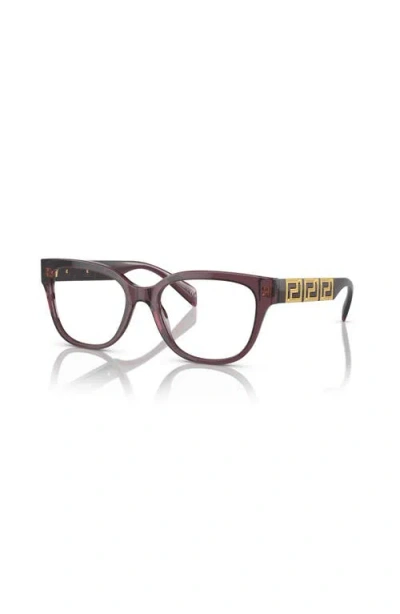 Versace 54mm Rectangle Optical Glasses In Multi